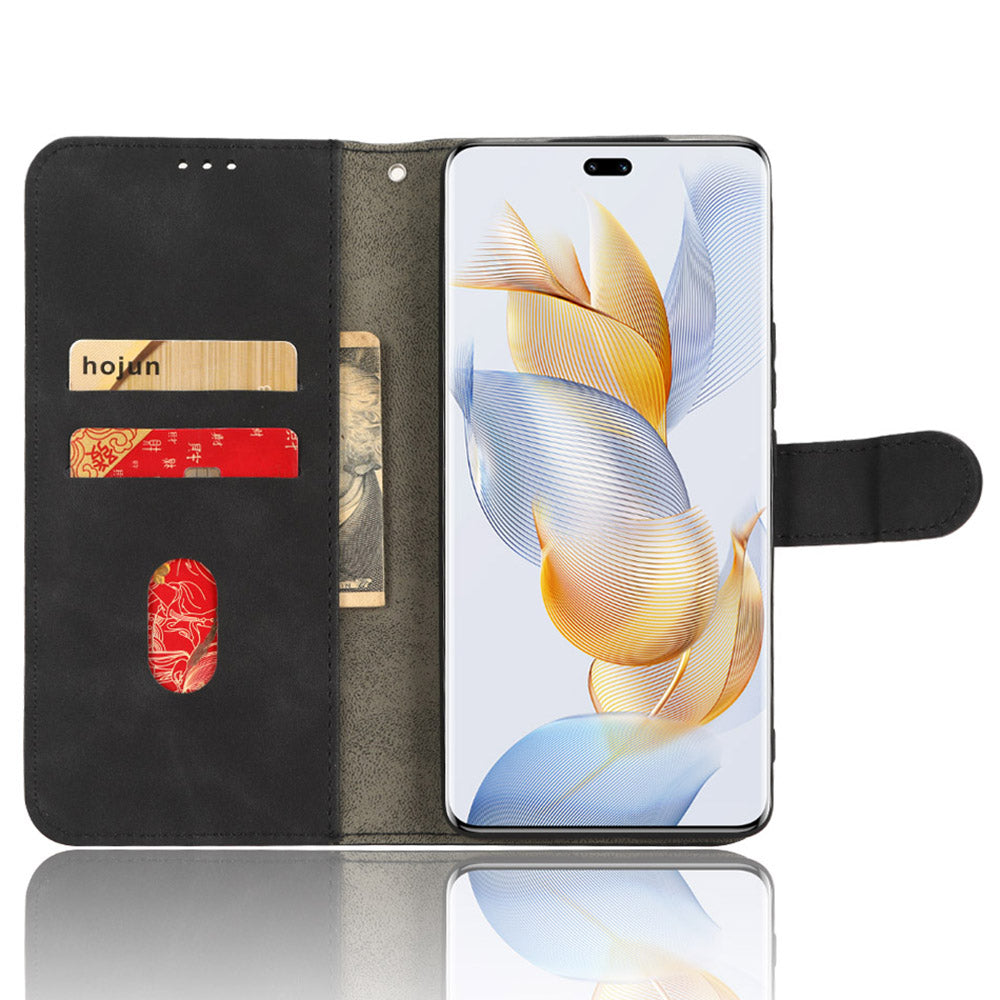 For Honor 90 Pro Wallet Flip Cover Folding Stand Shell Anti-Scratch Skin-touch PU Leather Cell Phone Case