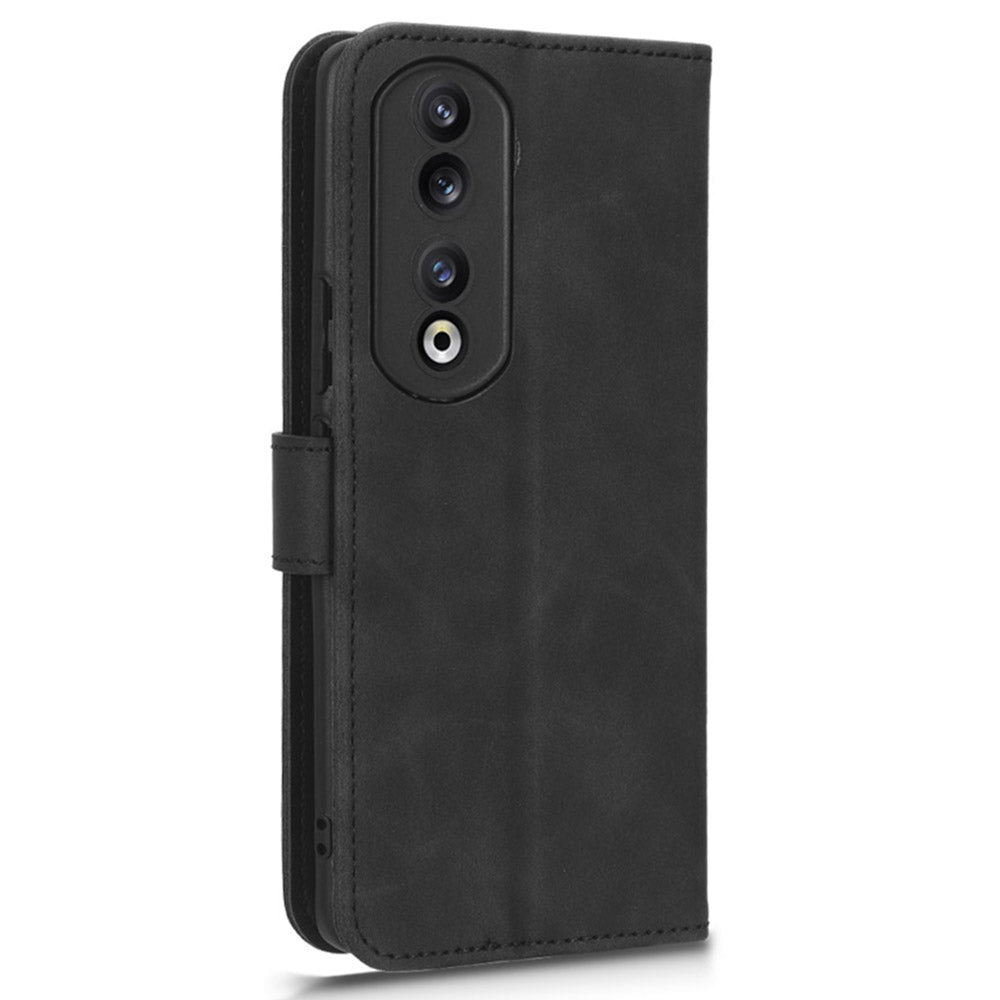 For Honor 90 Pro Wallet Flip Cover Folding Stand Shell Anti-Scratch Skin-touch PU Leather Cell Phone Case