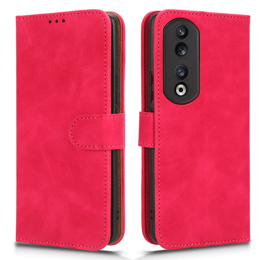 For Honor 90 Pro Wallet Flip Cover Folding Stand Shell Anti-Scratch Skin-touch PU Leather Cell Phone Case