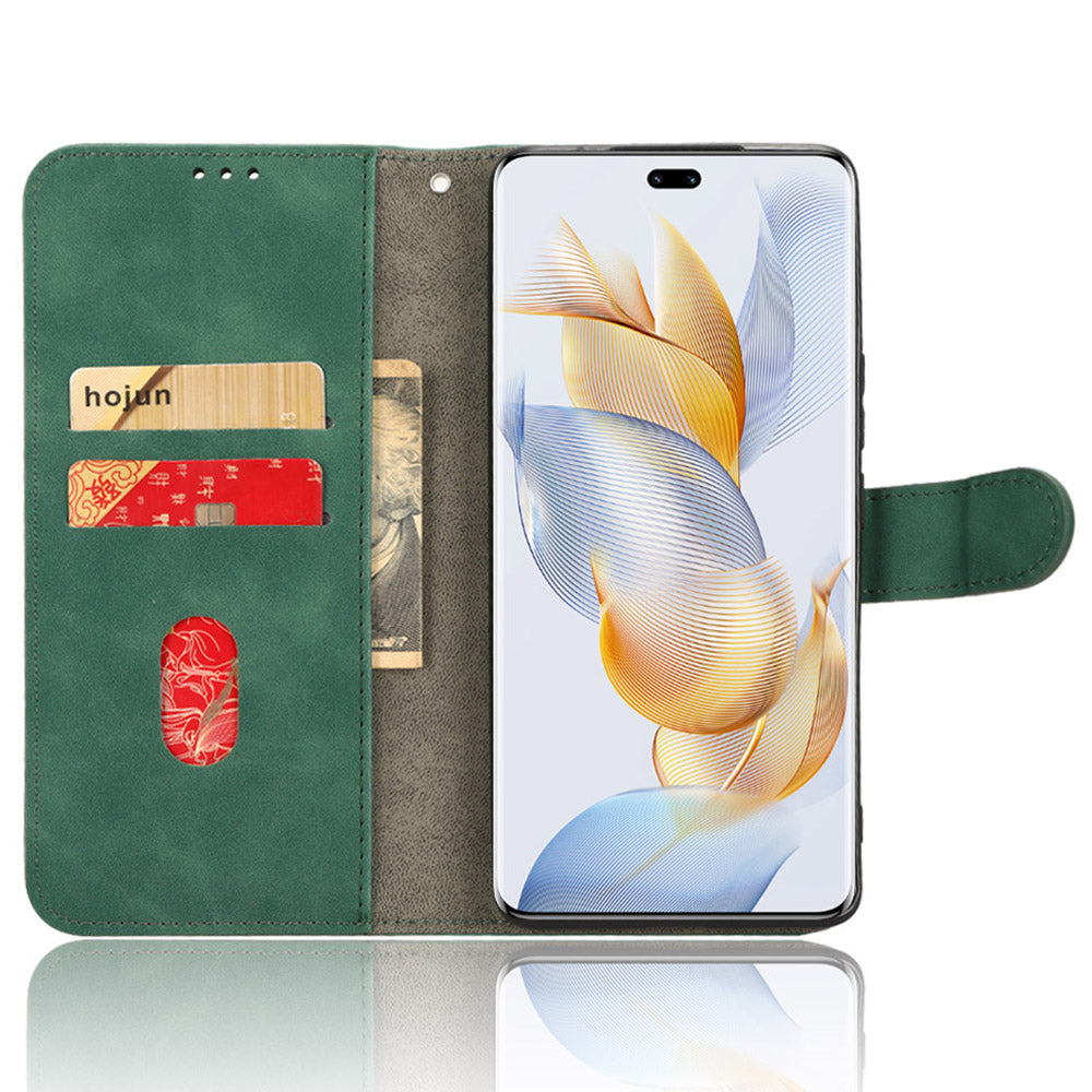 For Honor 90 Pro Wallet Flip Cover Folding Stand Shell Anti-Scratch Skin-touch PU Leather Cell Phone Case
