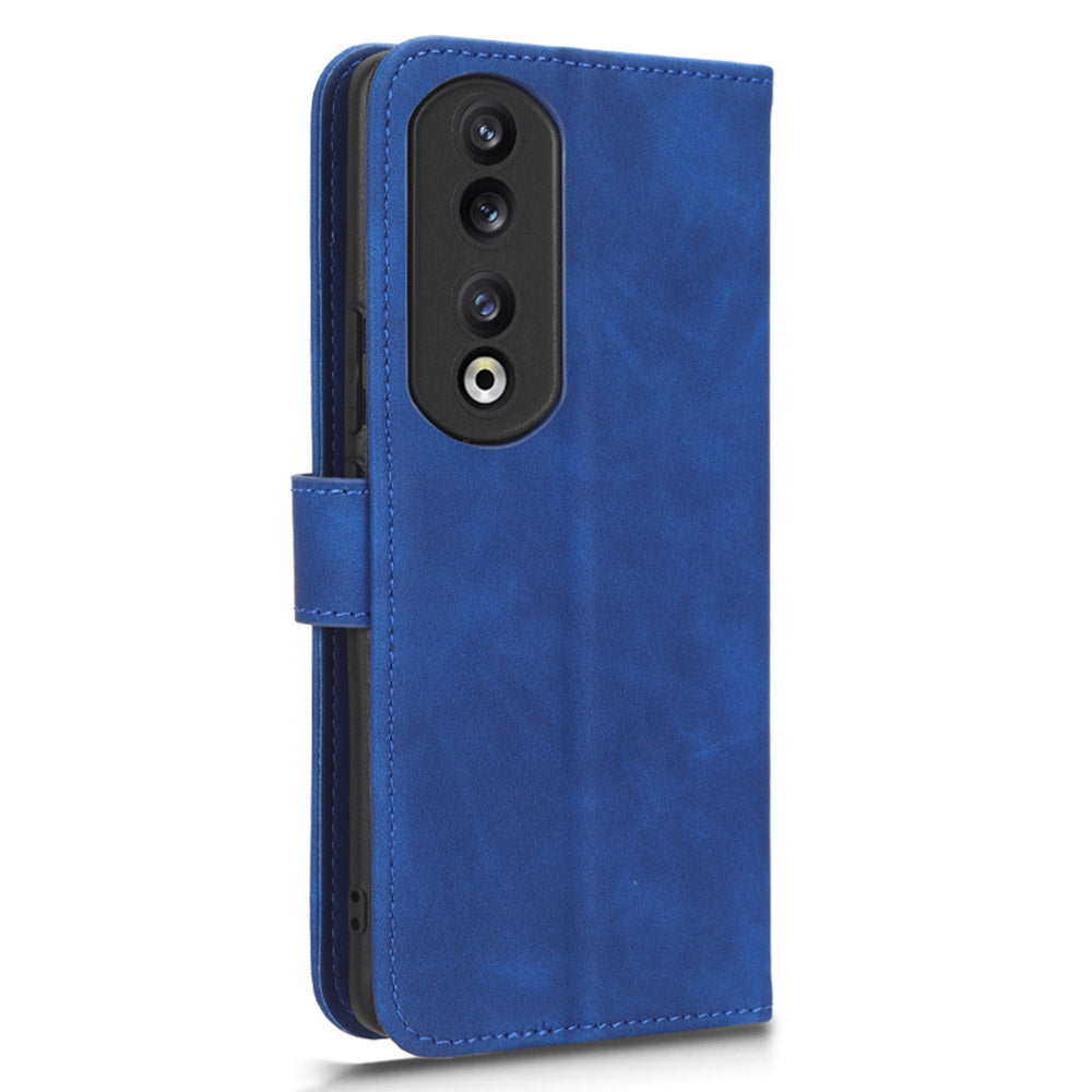 For Honor 90 Pro Wallet Flip Cover Folding Stand Shell Anti-Scratch Skin-touch PU Leather Cell Phone Case