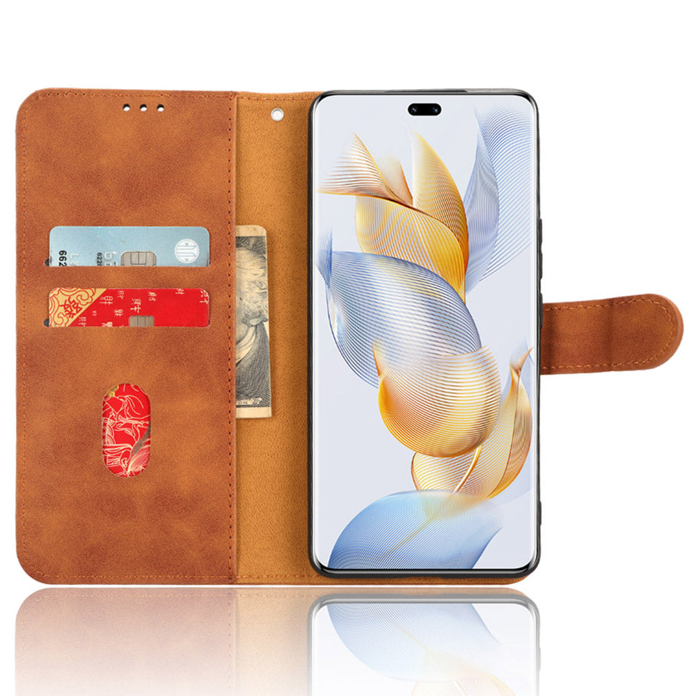 For Honor 90 Pro Wallet Flip Cover Folding Stand Shell Anti-Scratch Skin-touch PU Leather Cell Phone Case