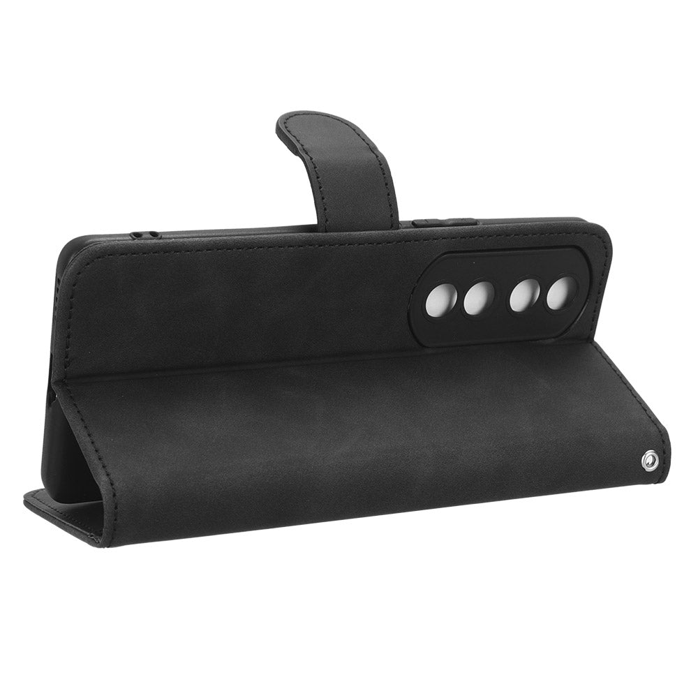 For Honor 90 Skin-touch Feeling PU Leather Phone Shell Wallet Cover Folding Stand Flip Phone Case