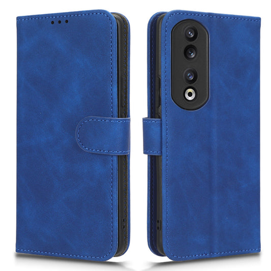 For Honor 90 Skin-touch Feeling PU Leather Phone Shell Wallet Cover Folding Stand Flip Phone Case