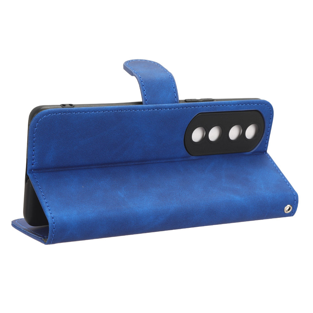 For Honor 90 Skin-touch Feeling PU Leather Phone Shell Wallet Cover Folding Stand Flip Phone Case