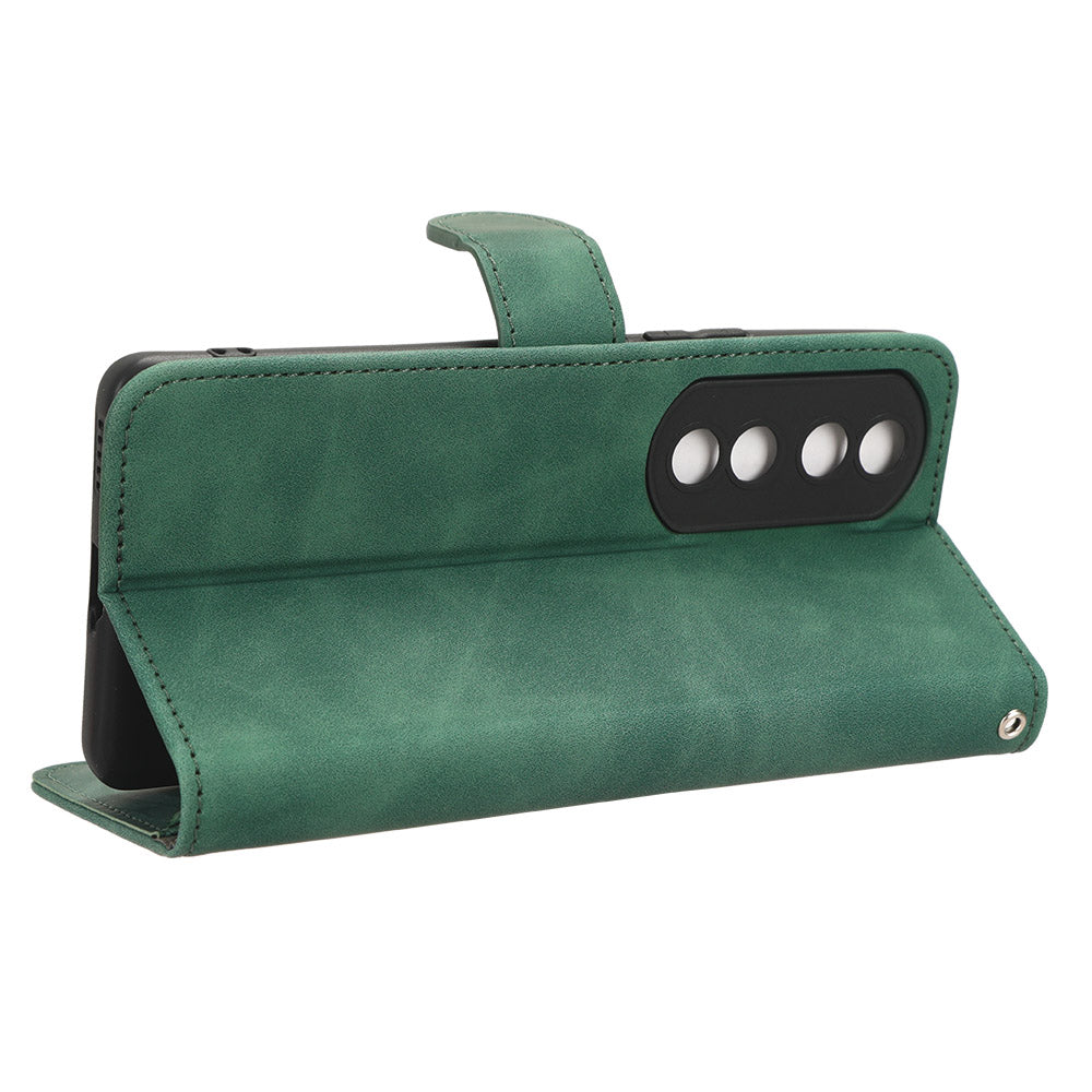 For Honor 90 Skin-touch Feeling PU Leather Phone Shell Wallet Cover Folding Stand Flip Phone Case