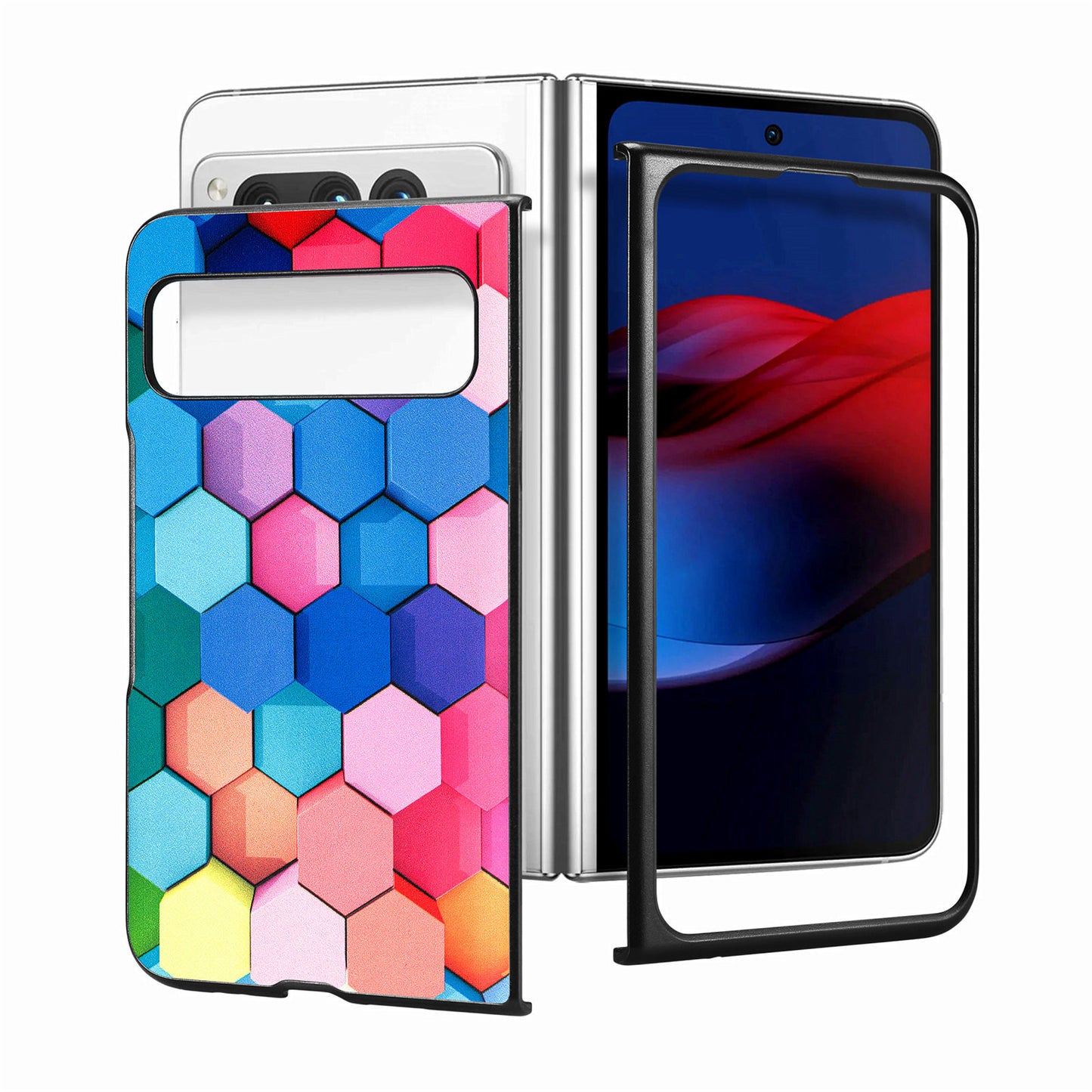 For Google Pixel Fold PU Leather + Hard PC Shell Ultra Thin Pattern Printing Phone Case Cover