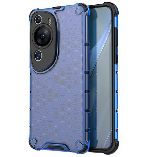 For Huawei P60 Art Anti-fingerprint Honeycomb Texture Phone Case Anti-drop TPU+PC Smartphone Cover