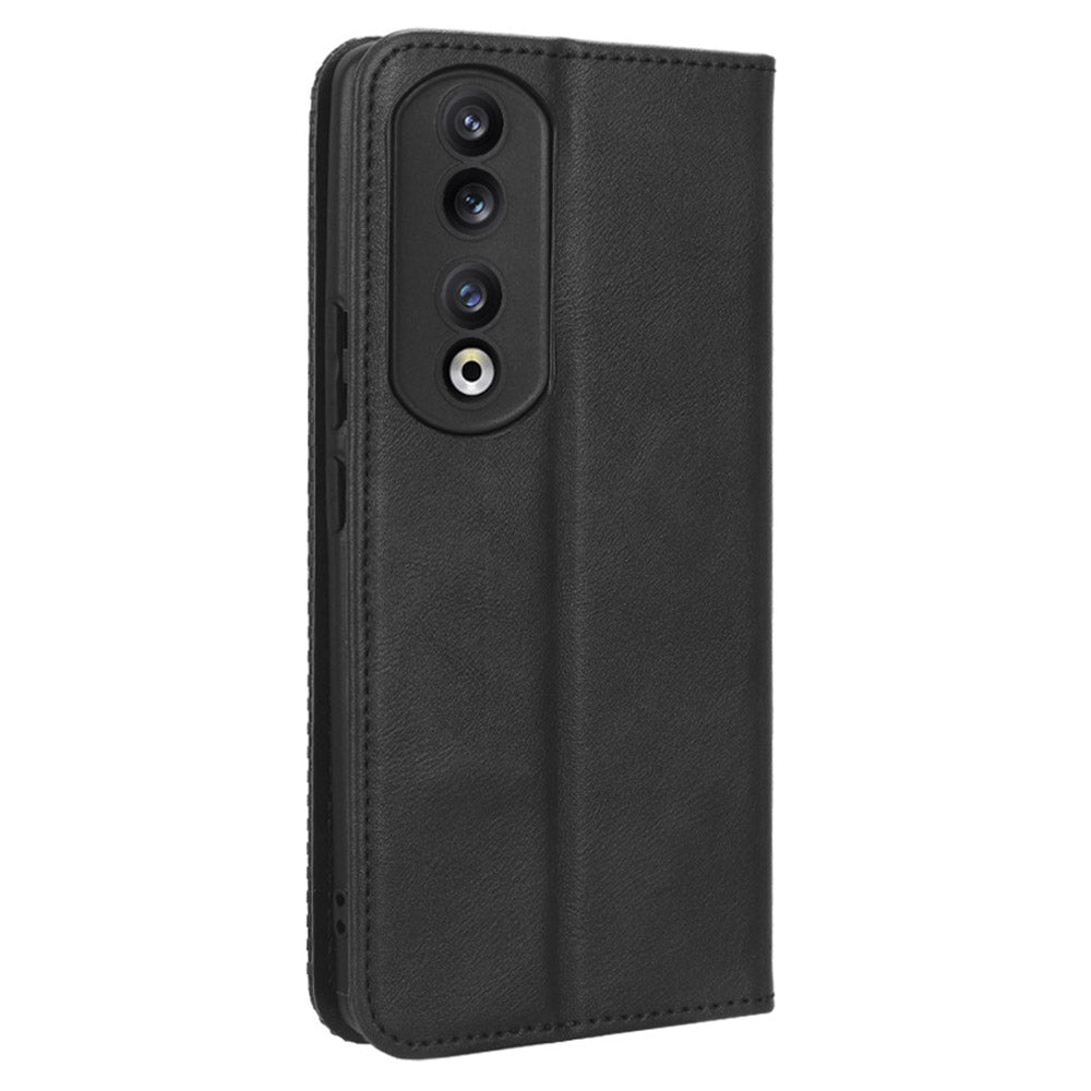 For Honor 90 Pro Wallet Anti-fall Retro Stand Mobile Phone Cover PU Leather Magnetic Case