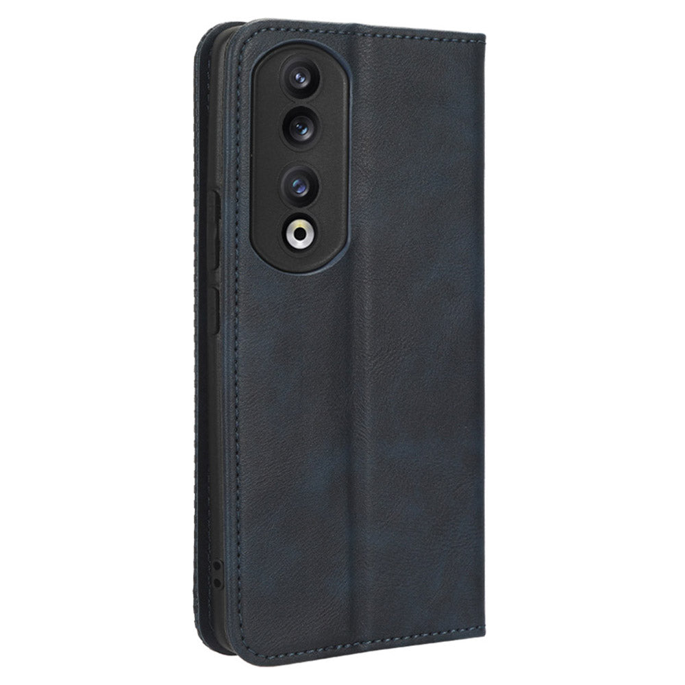 For Honor 90 Pro Wallet Anti-fall Retro Stand Mobile Phone Cover PU Leather Magnetic Case