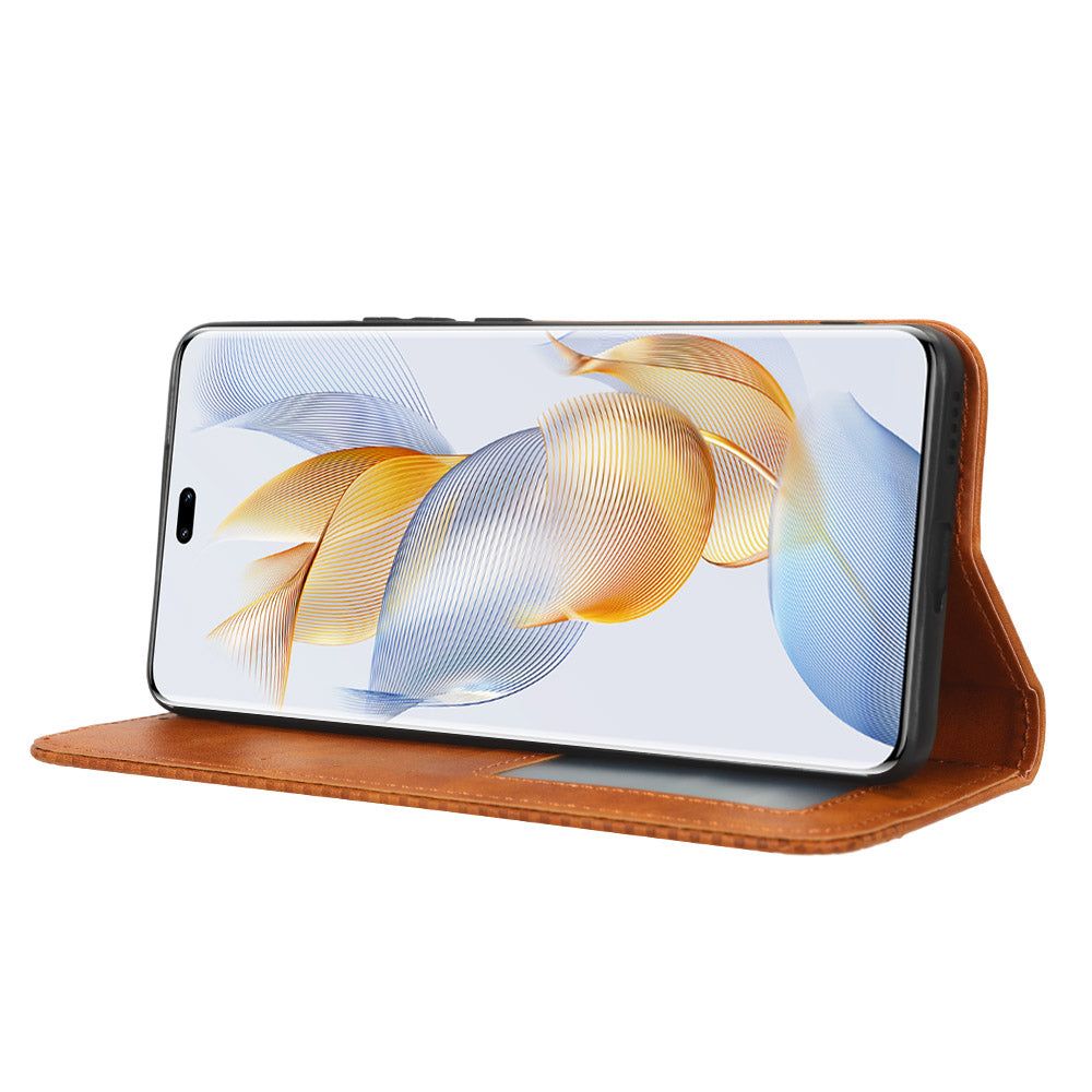 For Honor 90 Pro Wallet Anti-fall Retro Stand Mobile Phone Cover PU Leather Magnetic Case