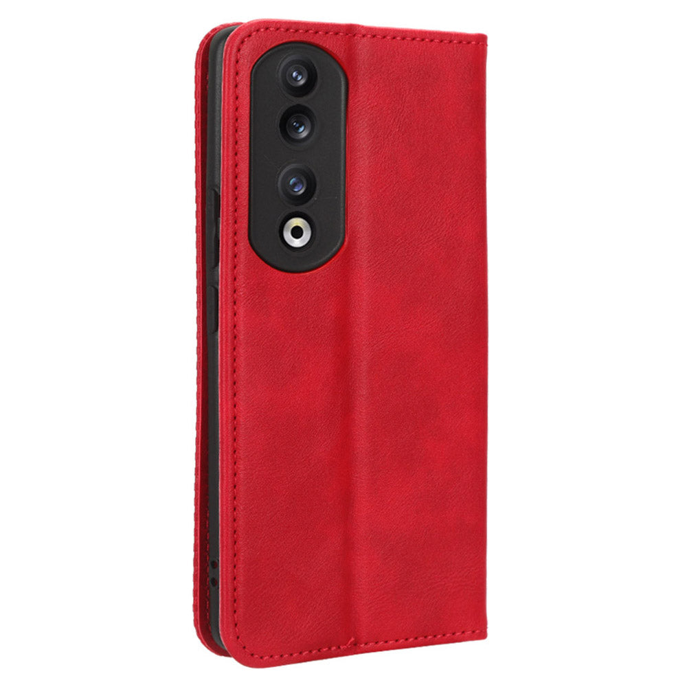For Honor 90 Pro Wallet Anti-fall Retro Stand Mobile Phone Cover PU Leather Magnetic Case