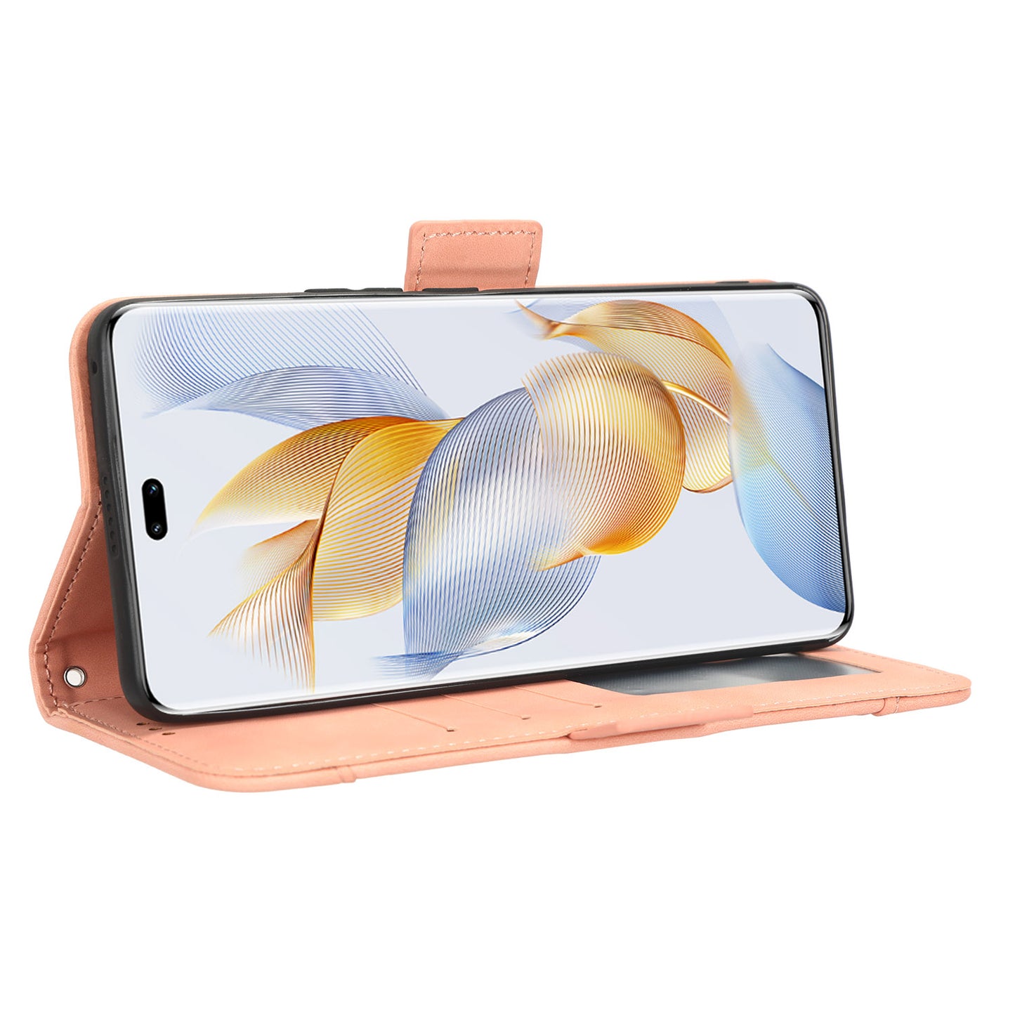 For Honor 90 Pro PU Leather Wallet Multiple Card Slots Drop-proof Case Stand Phone Cover
