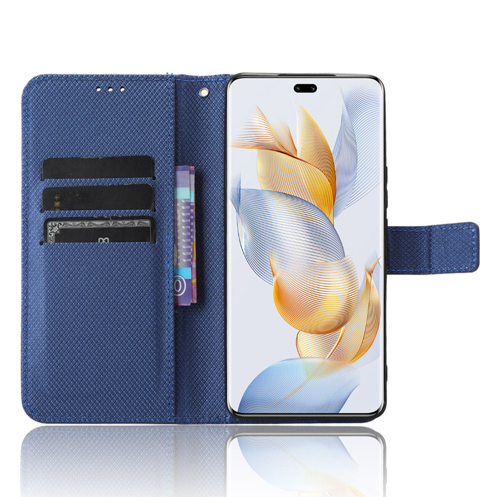 For Honor 90 TPU + PU Leather Cell Phone Case Stand Wallet Diamond Texture Cover