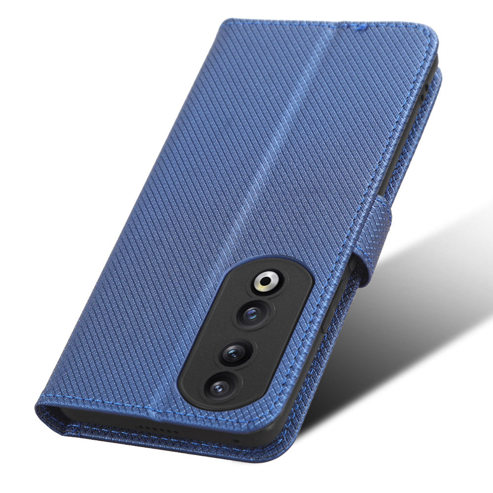 For Honor 90 TPU + PU Leather Cell Phone Case Stand Wallet Diamond Texture Cover