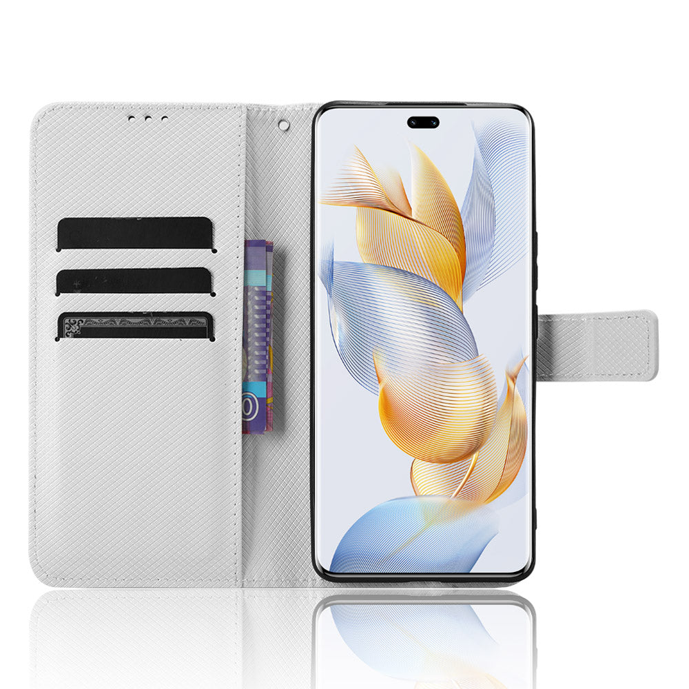 For Honor 90 TPU + PU Leather Cell Phone Case Stand Wallet Diamond Texture Cover