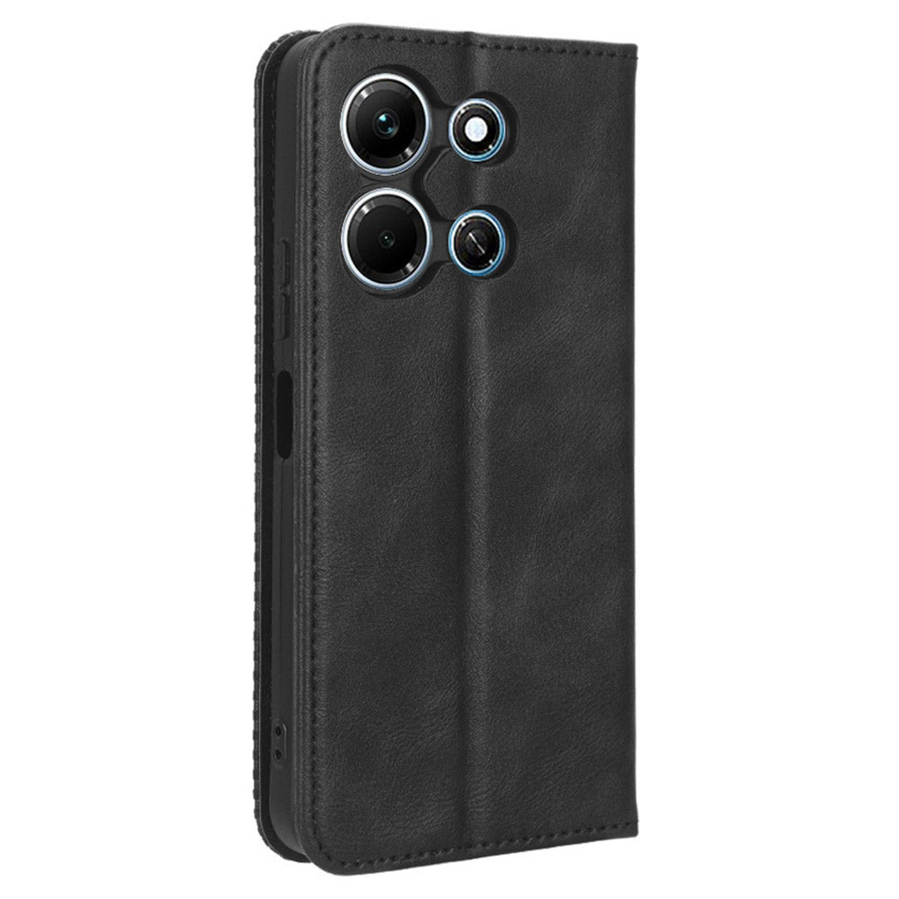For Infinix Note 30i 4G Anti-Scratch Phone Cover Magnetic PU Leather Retro Stand Wallet Phone Case