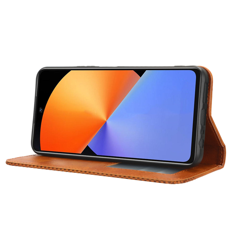 For Infinix Note 30i 4G Anti-Scratch Phone Cover Magnetic PU Leather Retro Stand Wallet Phone Case