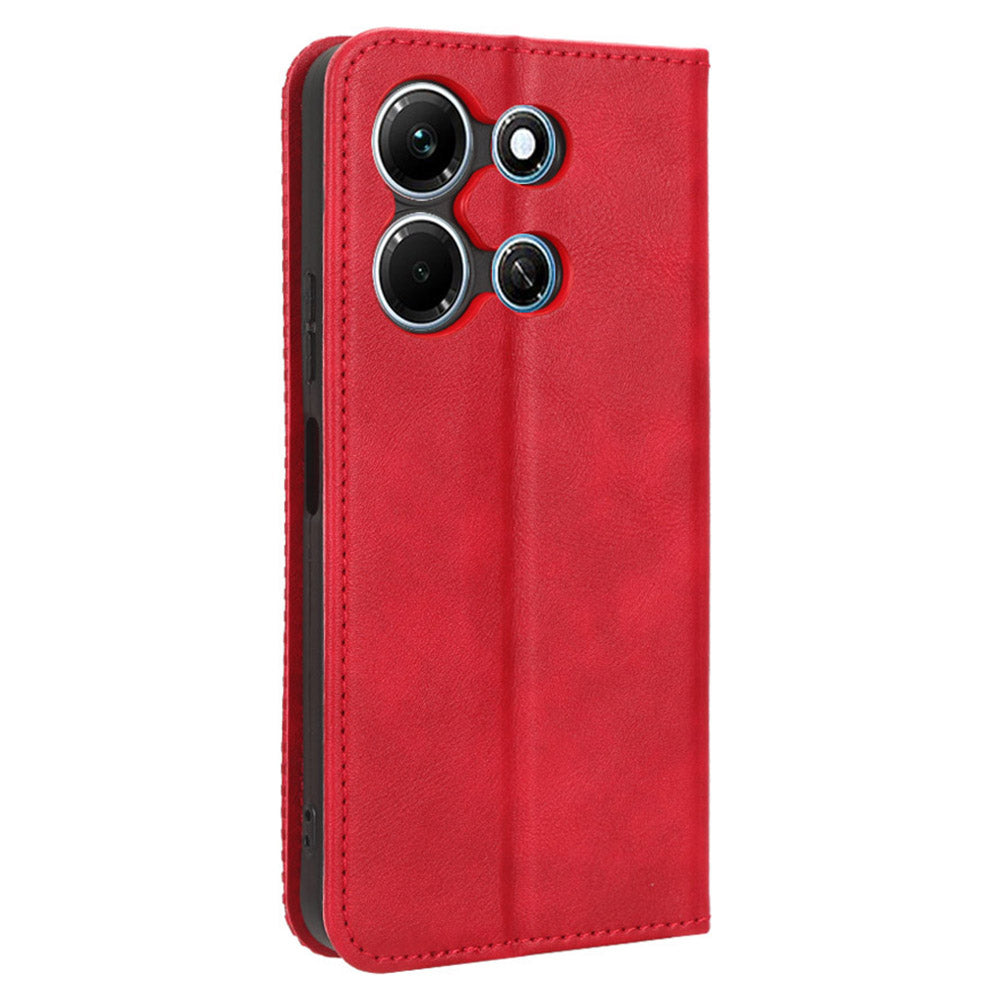 For Infinix Note 30i 4G Anti-Scratch Phone Cover Magnetic PU Leather Retro Stand Wallet Phone Case