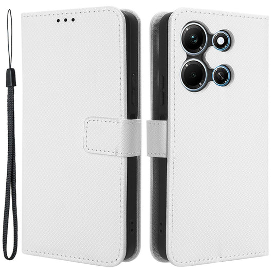 For Infinix Note 30i 4G Shockproof Phone Case Stand Wallet Diamond Texture Phone Shell PU Leather Cover