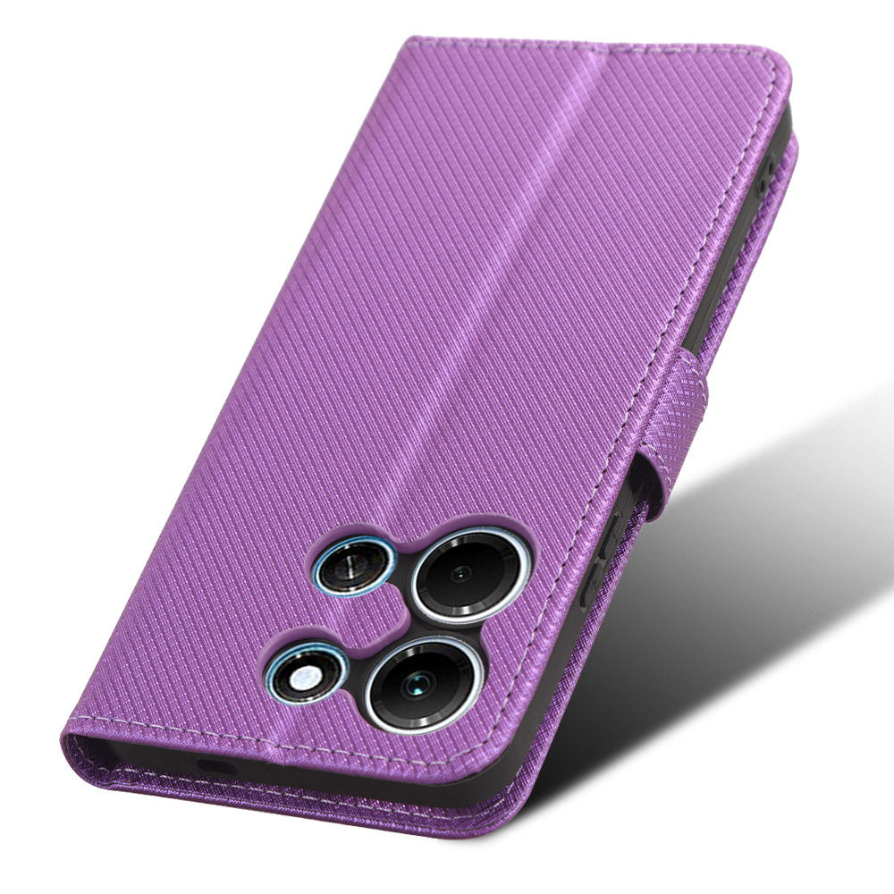 For Infinix Note 30i 4G Shockproof Phone Case Stand Wallet Diamond Texture Phone Shell PU Leather Cover