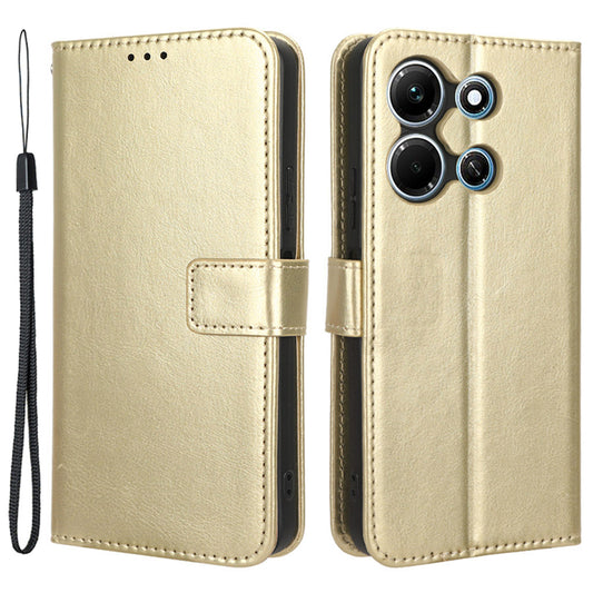For Infinix Note 30i 4G Anti-Dust Phone Cover Wallet Crazy Horse Texture Stand PU Leather Flip Case Shell