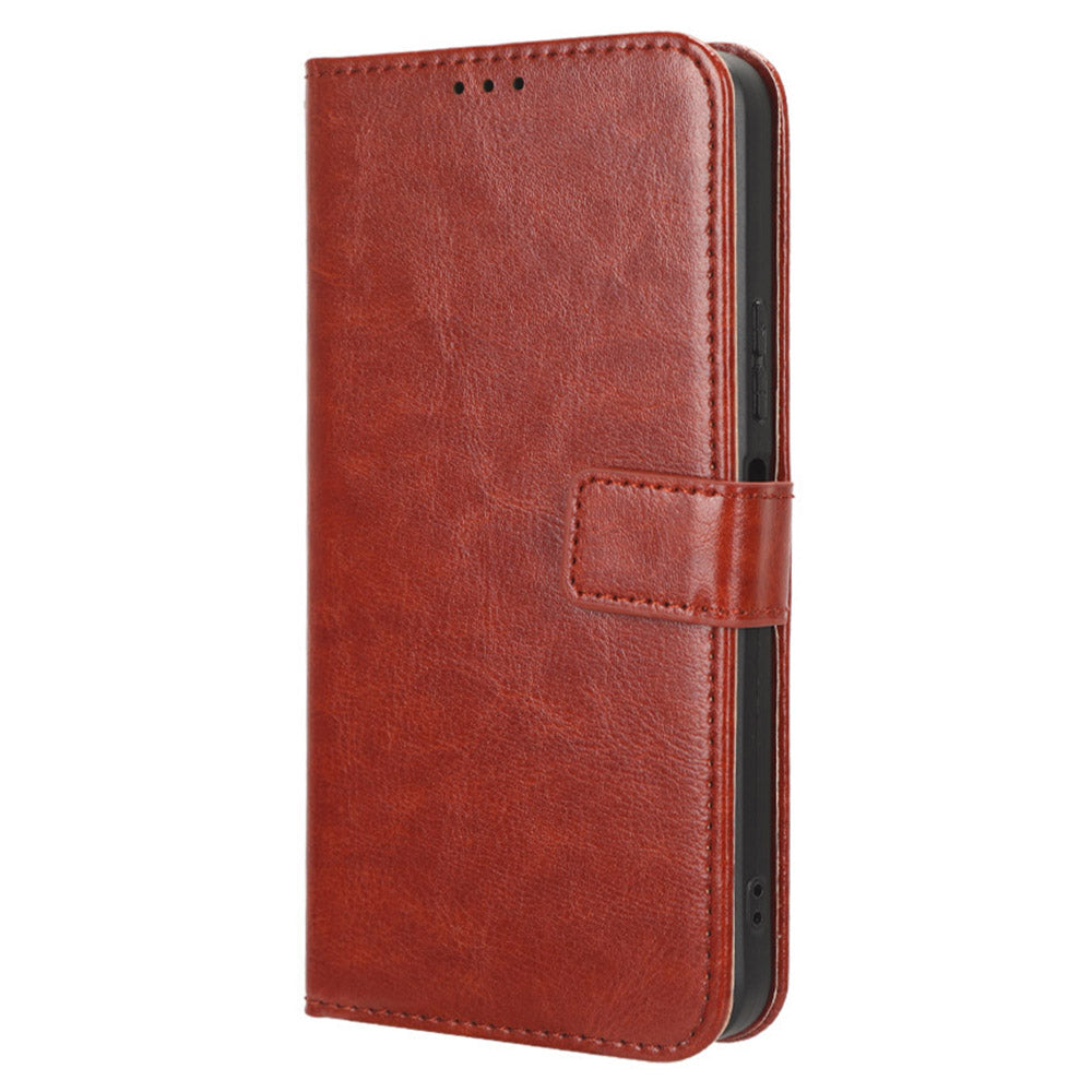 For Infinix Note 30i 4G Anti-Dust Phone Cover Wallet Crazy Horse Texture Stand PU Leather Flip Case Shell