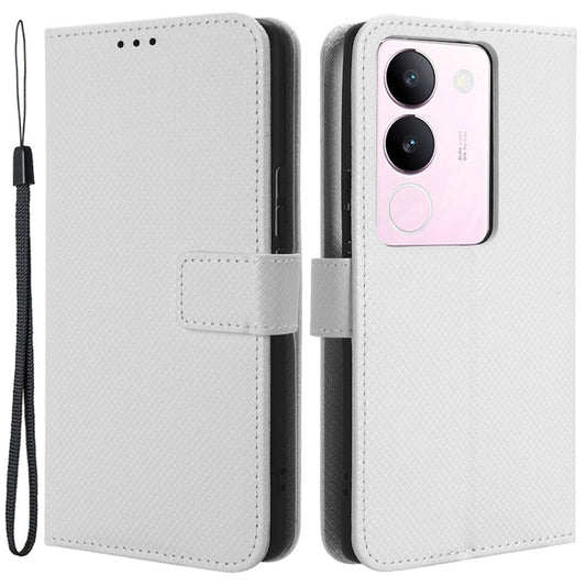 For vivo V29 5G / S17 5G / S17 Pro 5G / S17t 5G PU Leather Phone Case Stand Wallet Anti-Dust Phone Shell Diamond Texture Cover
