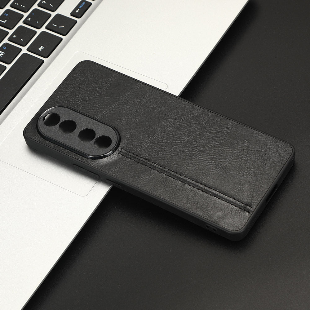 For Honor 90 PU Leather Coated TPU+PC Phone Case Cowhide Texture Shockproof Cover