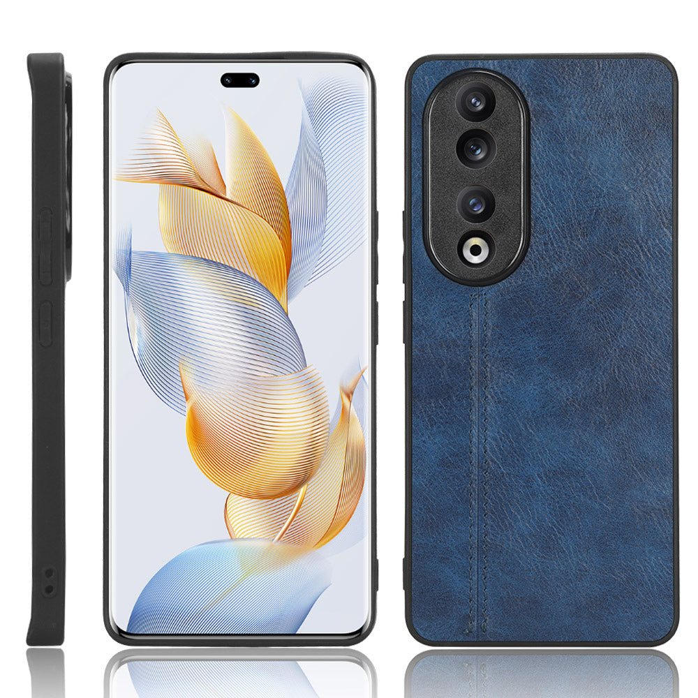 For Honor 90 PU Leather Coated TPU+PC Phone Case Cowhide Texture Shockproof Cover
