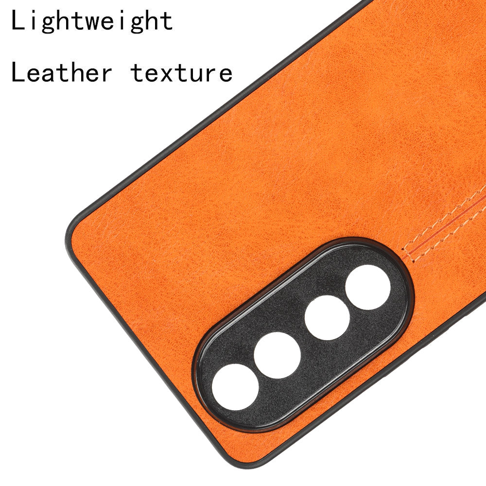For Honor 90 PU Leather Coated TPU+PC Phone Case Cowhide Texture Shockproof Cover