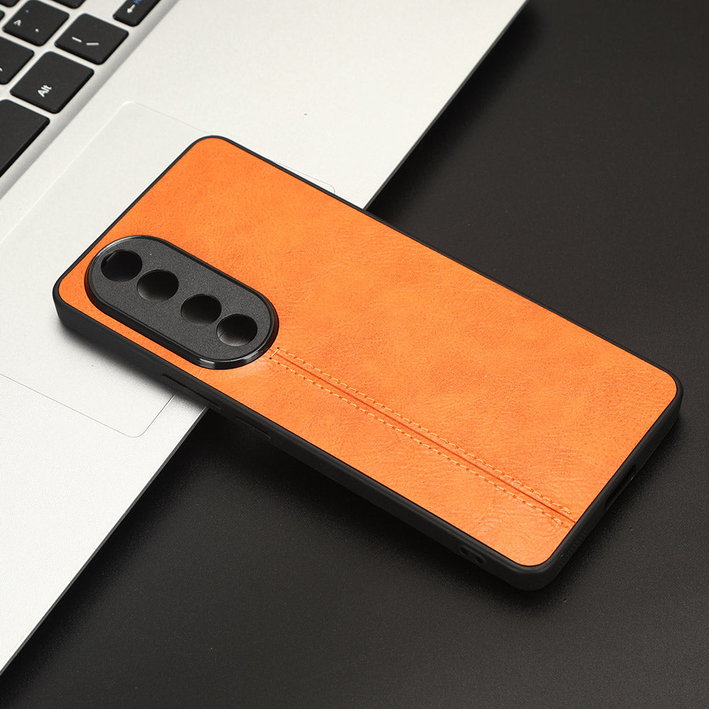 For Honor 90 PU Leather Coated TPU+PC Phone Case Cowhide Texture Shockproof Cover