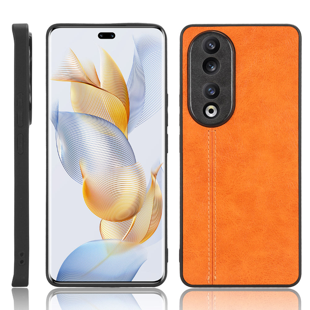 For Honor 90 PU Leather Coated TPU+PC Phone Case Cowhide Texture Shockproof Cover