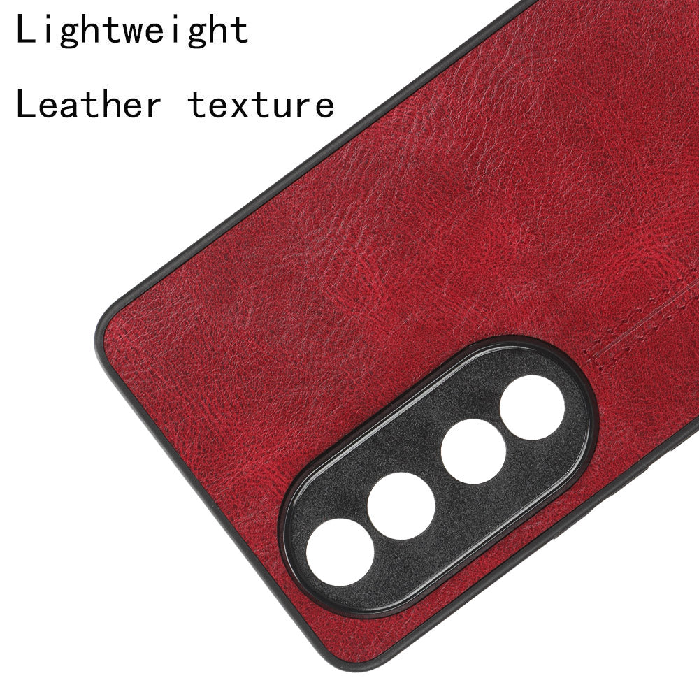 For Honor 90 PU Leather Coated TPU+PC Phone Case Cowhide Texture Shockproof Cover