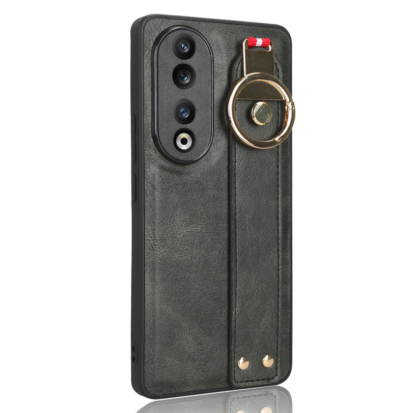 For Honor 90 Pro Wristband Kickstand Protective Case Bottle Opener Design PU Leather+PC+TPU Phone Cover