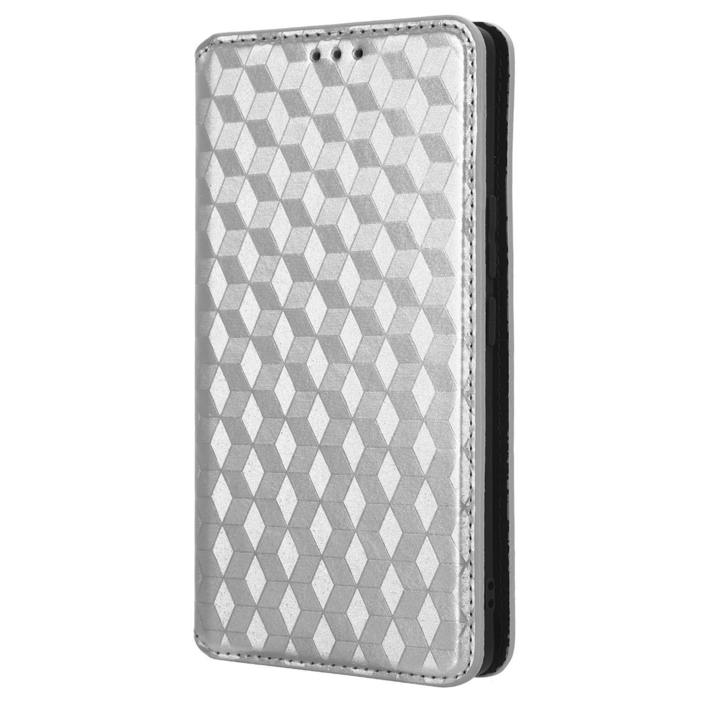 For Honor 90 Pro Anti-Scratch PU Leather Stand Case Shockproof Imprinted Rhombus Phone Cover