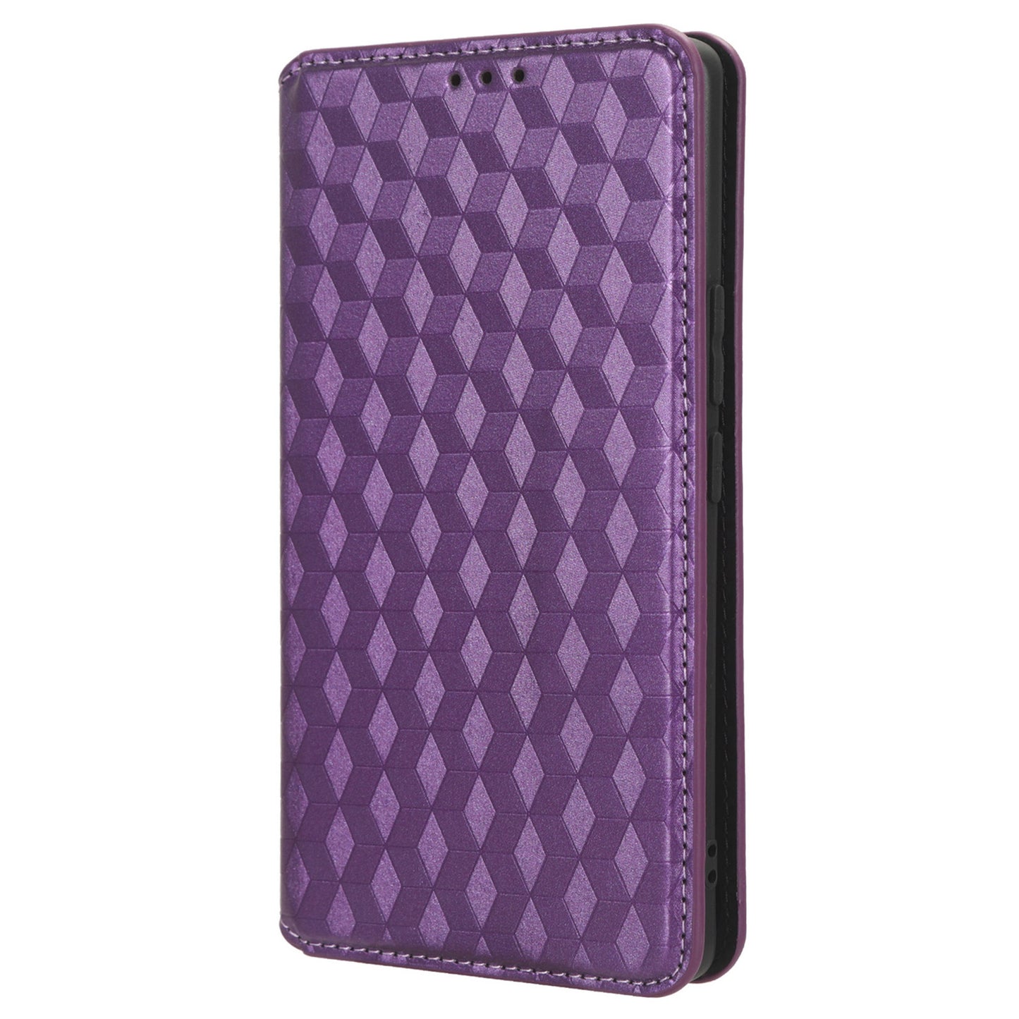 For Honor 90 Pro Anti-Scratch PU Leather Stand Case Shockproof Imprinted Rhombus Phone Cover