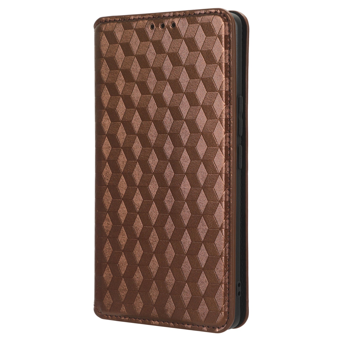 For Honor 90 Pro Anti-Scratch PU Leather Stand Case Shockproof Imprinted Rhombus Phone Cover