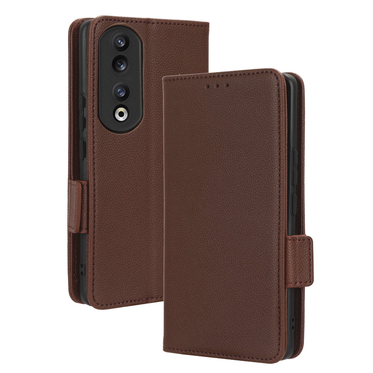 Phone Case for Honor 90 Pro , Litchi Texture Wallet Stand Folio Flip Leather Cell Phone Cover