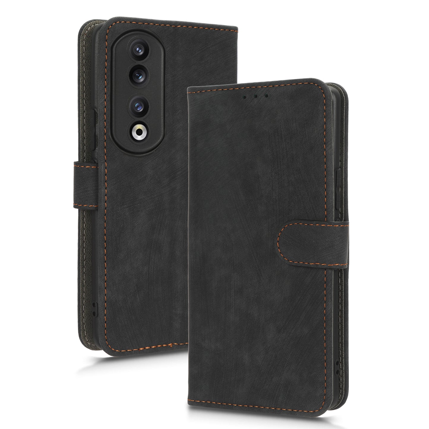For Honor 90 Pro Anti-Scratch Wallet Phone Cover RFID Blocking PU Leather Stand Phone Case