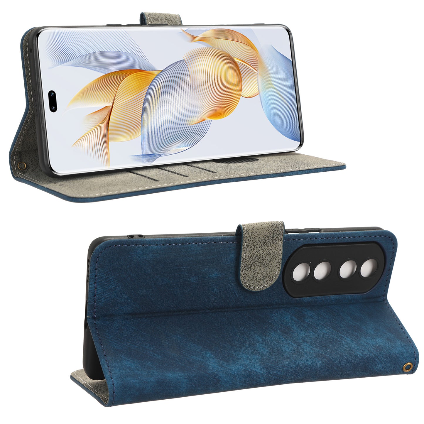 For Honor 90 Pro Anti-Scratch Wallet Phone Cover RFID Blocking PU Leather Stand Phone Case