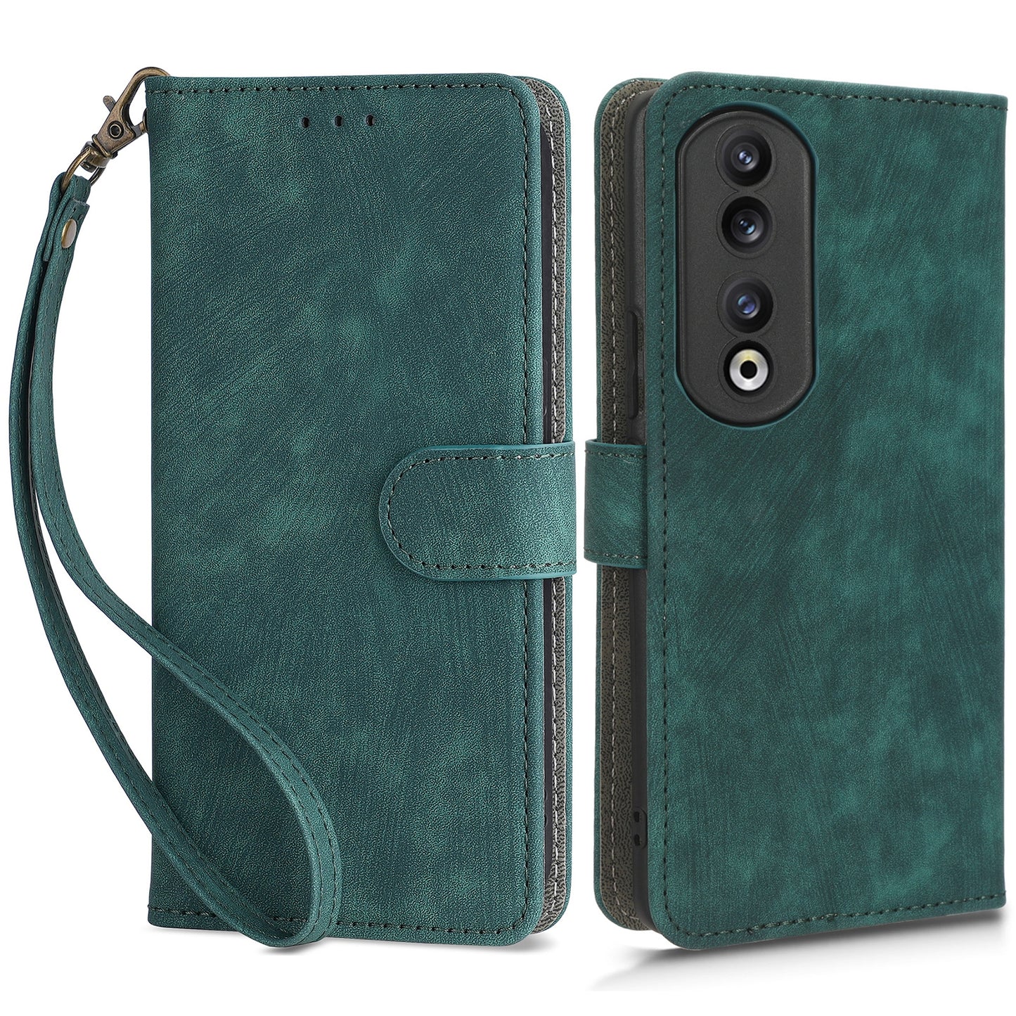 For Honor 90 Pro Anti-Scratch Wallet Phone Cover RFID Blocking PU Leather Stand Phone Case
