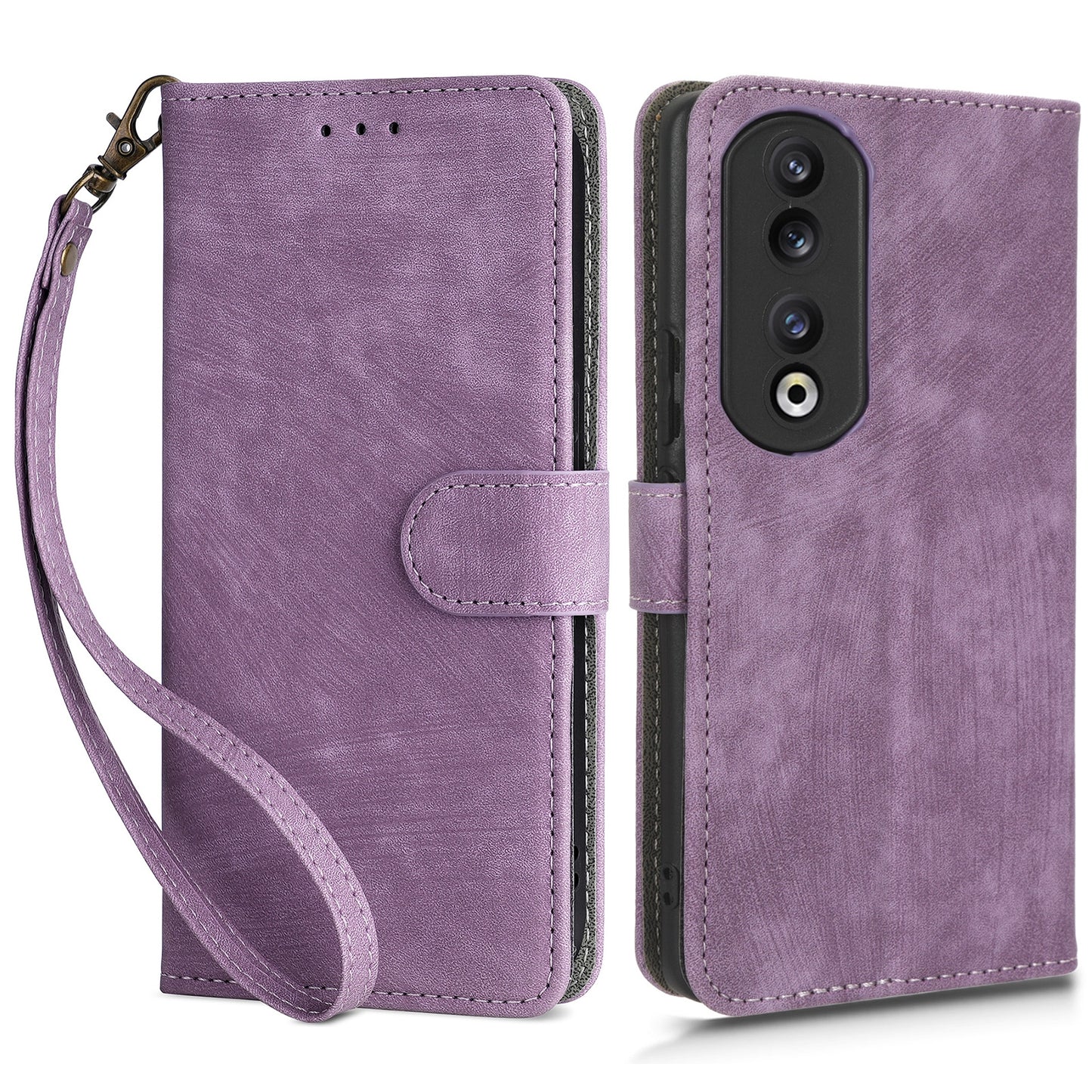 For Honor 90 Pro Anti-Scratch Wallet Phone Cover RFID Blocking PU Leather Stand Phone Case