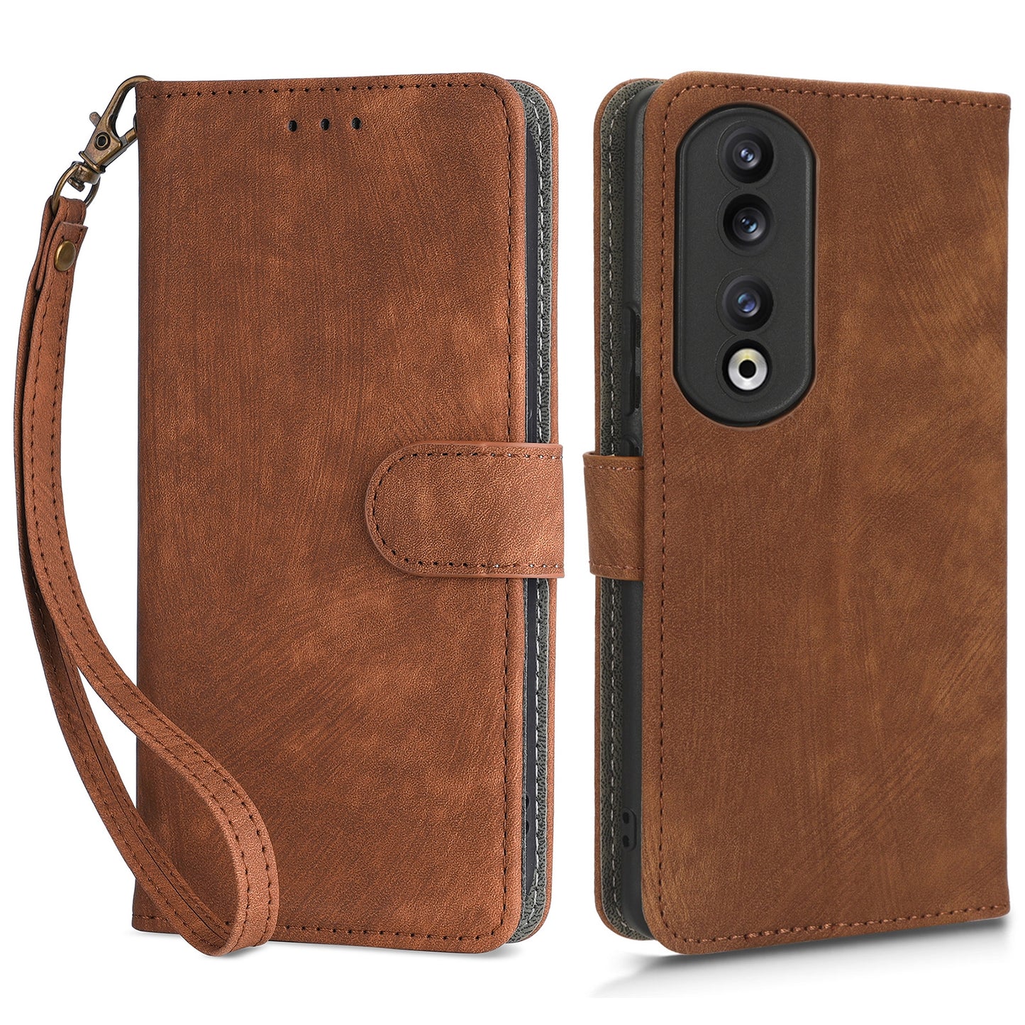 For Honor 90 Pro Anti-Scratch Wallet Phone Cover RFID Blocking PU Leather Stand Phone Case