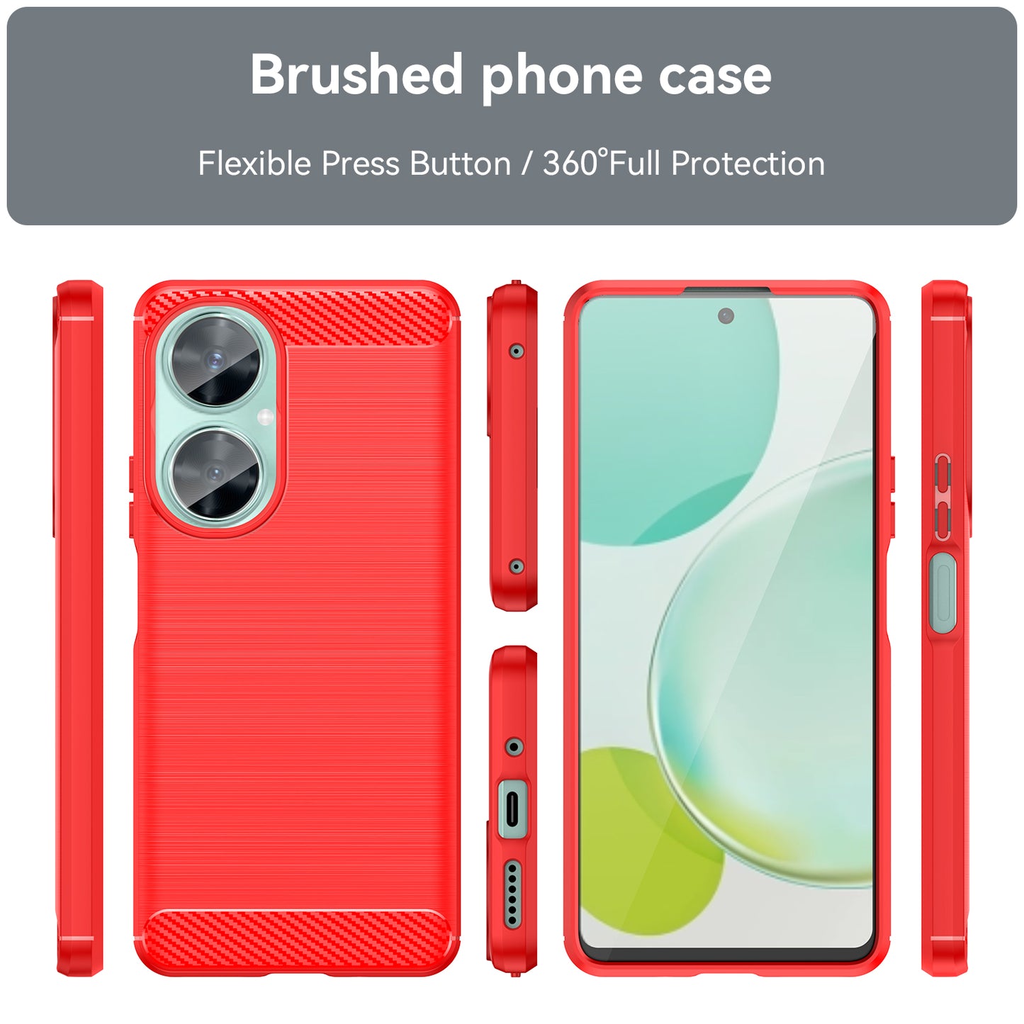 For Huawei Nova 11i / Enjoy 60 Pro / Maimang 20 Brushed TPU Case Carbon Fiber Texture Phone Cover