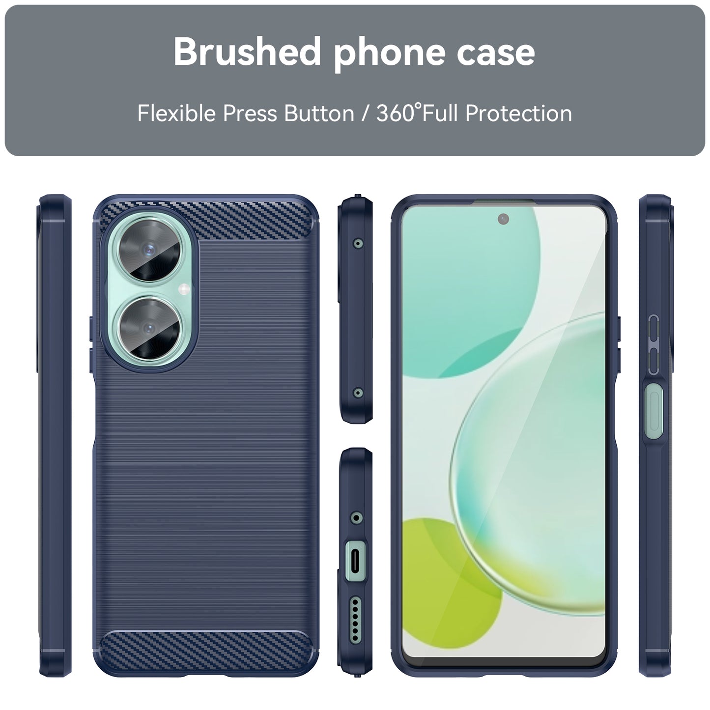 For Huawei Nova 11i / Enjoy 60 Pro / Maimang 20 Brushed TPU Case Carbon Fiber Texture Phone Cover