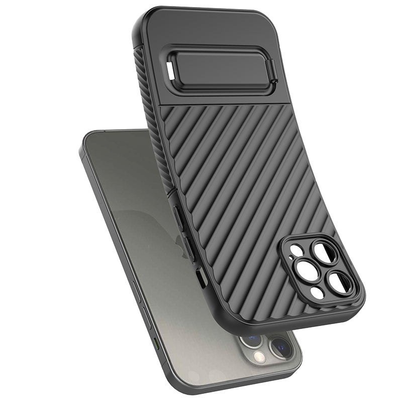 Anti-Scratch Phone Cover for iPhone 12 Pro , Kickstand Design Shockproof TPU Phone Case