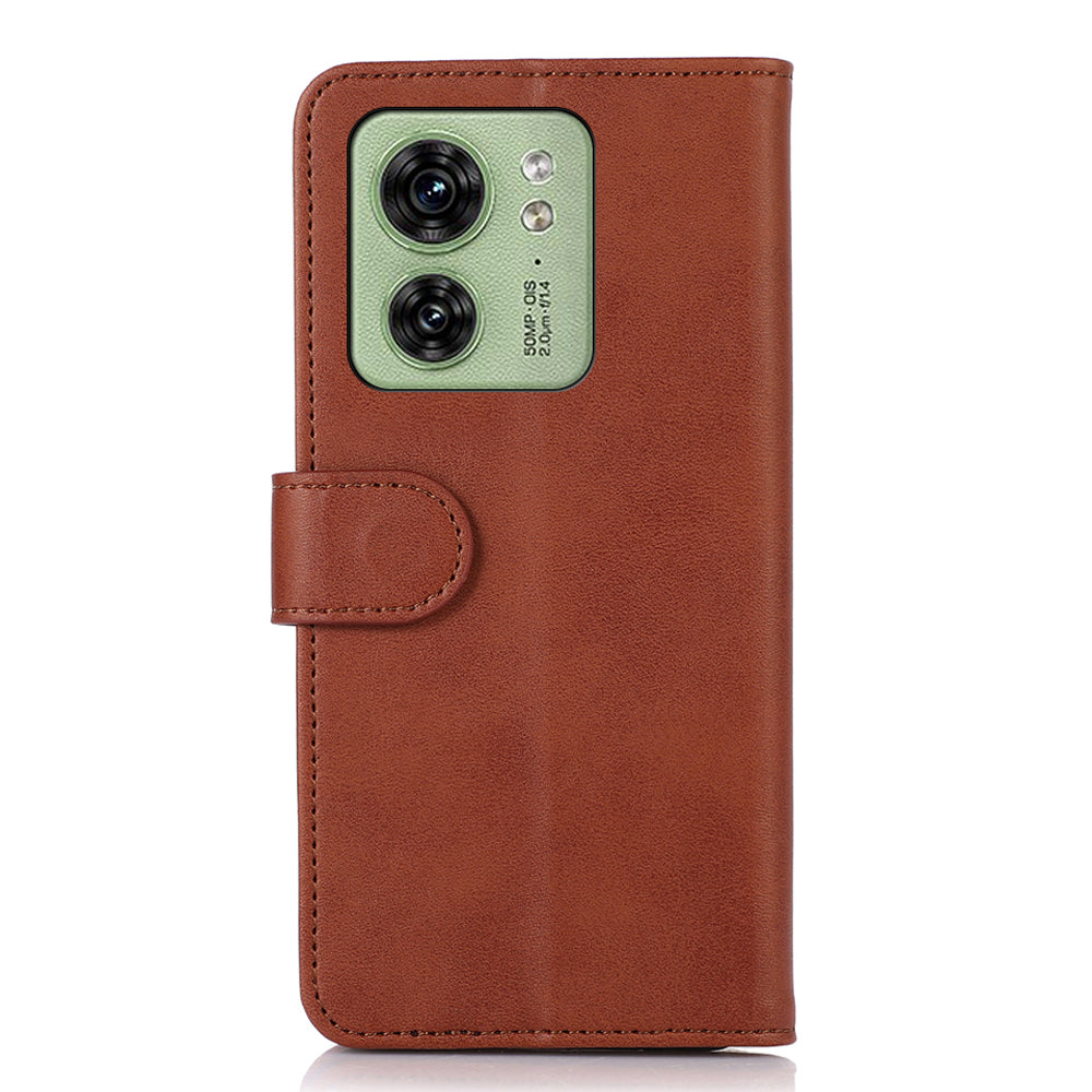 For Motorola Edge 40 5G Anti-Scratch Wallet Phone Stand Case PU Leather Cowhide Texture Magnetic Cover
