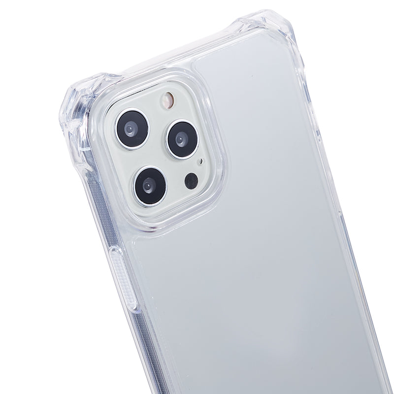 For iPhone 12 / 12 Pro Acrylic + TPU Clear Phone Case Four Corner Anti-Collision Protection Cover with Lanyard