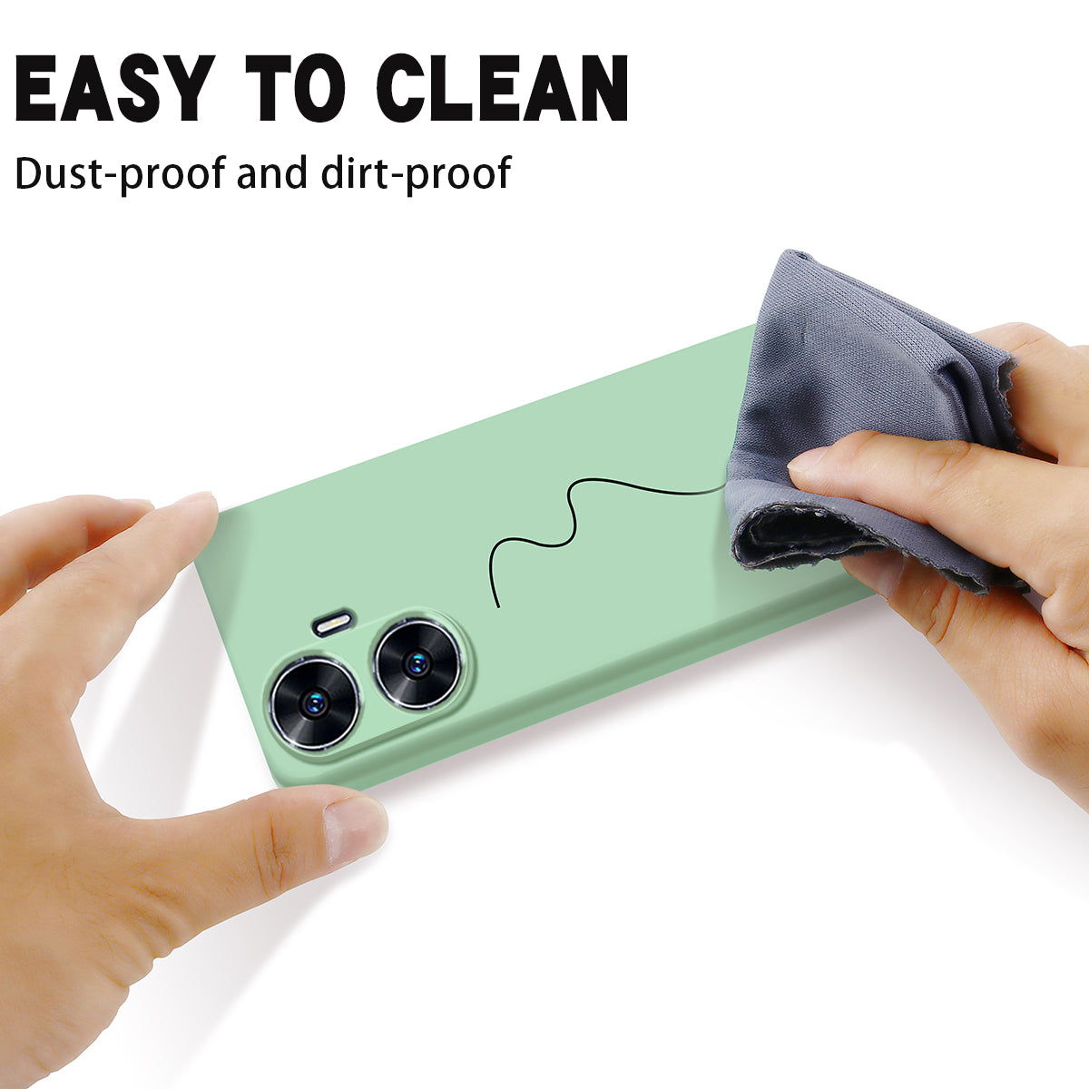 For Realme narzo N55 4G Liquid Silicone Phone Case Anti-drop Soft Lining Phone Cover with Strap